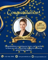 Gold and Gold Best Employee Video Template Instagram Portrait