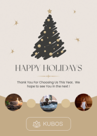 gold and grey Elegant Spa & Wellness Holiday Greeting Card - Luxury Gold Christmas Invitation A6 template