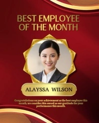 Gold and Red Best Employee Video Template Instagram Portrait