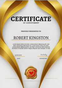 gold and white Certificate of Achievement A4 template
