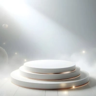 Gold and white lighted podium display Square (1:1) template