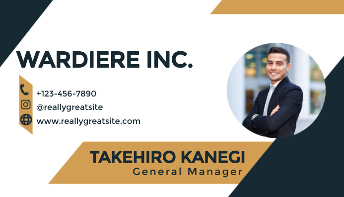 Gold And White Modern General Manager Busine Template | PosterMyWall