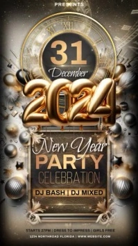 GOLD AND WHITE NEW YEAR DESIGN TEMPLATE