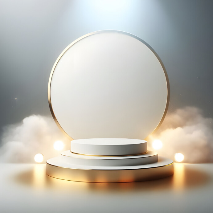 Display Background Design Pad Gold and white podium display background Template | PosterMyWall