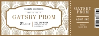 Gold and White Prom Night Ticket Couverture Facebook template