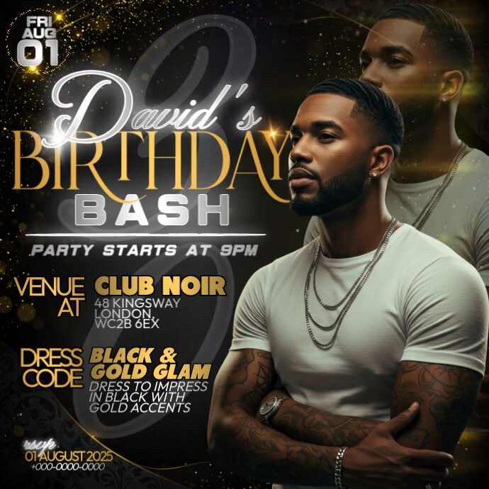 Gold Bash Night Instagram Post template