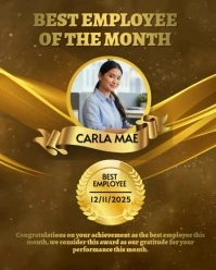 Gold  Best Employee Video Template Instagram Portrait