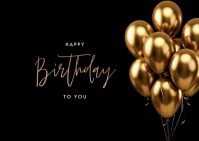 Gold Birthday Card Template Открытка