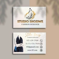 Gold Black Organic Style Fashion Designer Business Card Wpis na Instagrama template