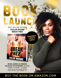 Gold Book Launch Marketing Ad Flyer template