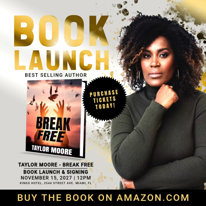 Gold Book Launch Marketing Advertisement Template | PosterMyWall