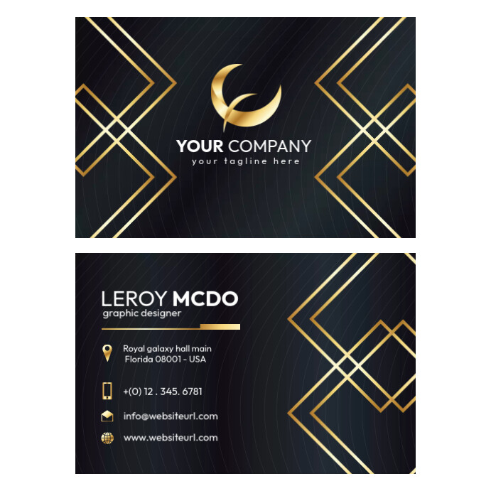 Gold Calling Card Template | PosterMyWall
