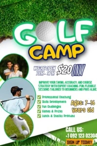 Gold Camping Poster Video Póster template