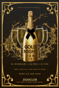 GOLD NIGHT Poster Template | PosterMyWall