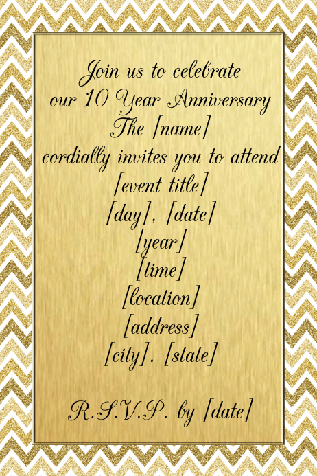 Modele Or Chevron Glitter Anniversaire Fete Invitation Reception Postermywall Modele Or Chevron Glitter Anniversaire Fete Invitation Reception Postermywall