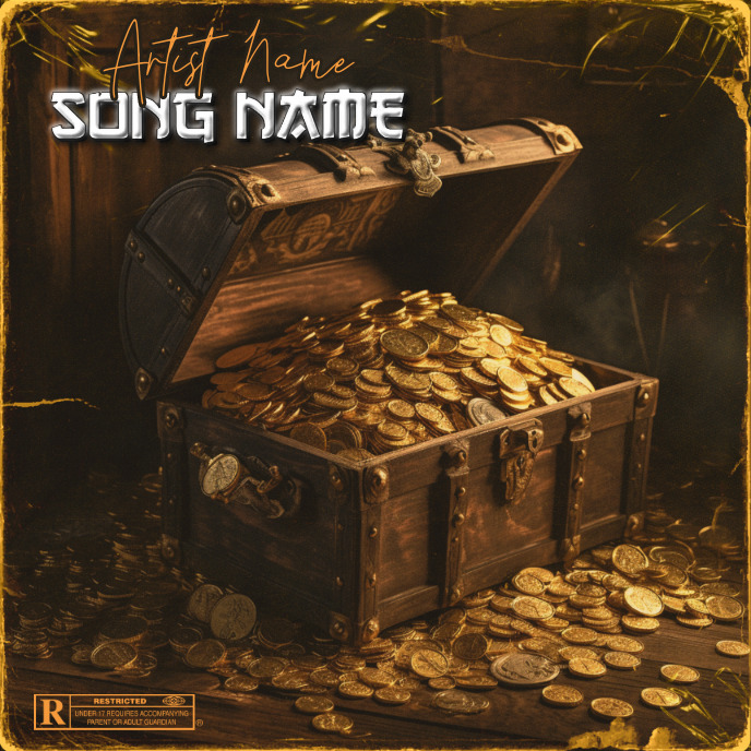 Gold Cover Album music  art trap mixtape rap Pochette d'album template