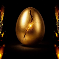 Gold Easter Egg Logo Design Template Logotyp