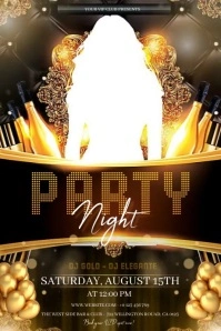 GOLD ELEGANT PARTY NIGHT FLYER DESIGN TEMPLAT โปสเตอร์ template