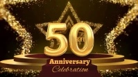 Gold elegant Wedding Anniversary Celebration Video Tampilan Digital (16:9) template