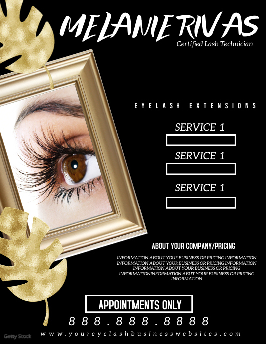 Copy of Gold Eyelash Extension Business Flyer PosterMyWall