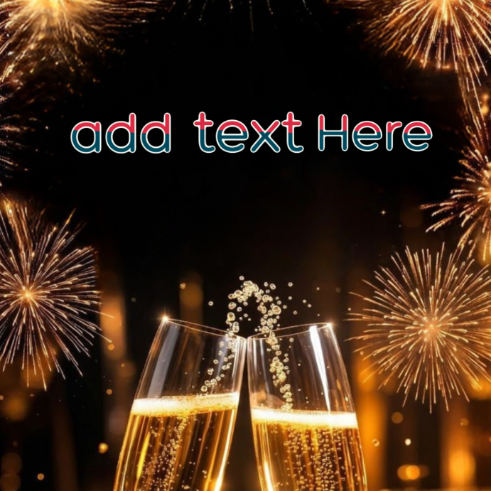 gold-fireworks-champagne-toast-celebration Template | PosterMyWall