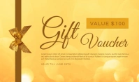 gold gift voucher certificate Tag template