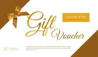 gold gift voucher certificate Tag template