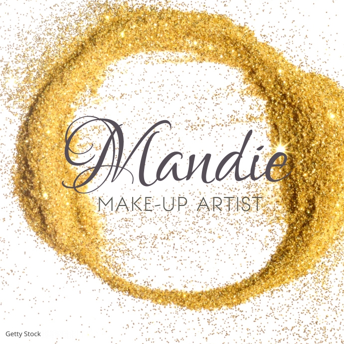 Gold Glitter Classy Makeup Artist Logo Logótipo template