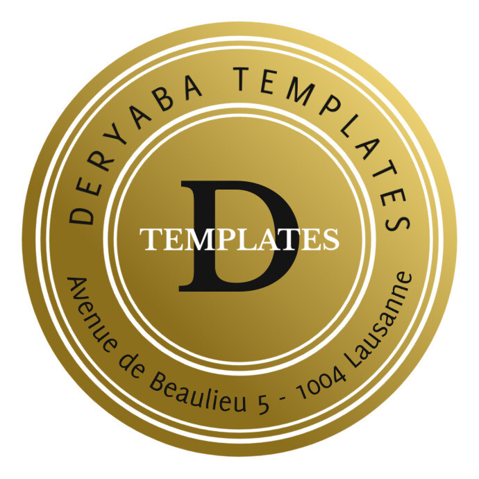 Gold Gradient Circle Minimal Address Label Logo template