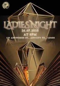 Gold Gradient Ladies Night Party A4 template