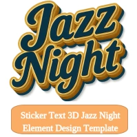 Gold Green Sticker Text 3D Jazz Night Element Design Template Logotipo