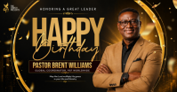 Gold Happy Birthday Tribute Imagen Compartida en Facebook template