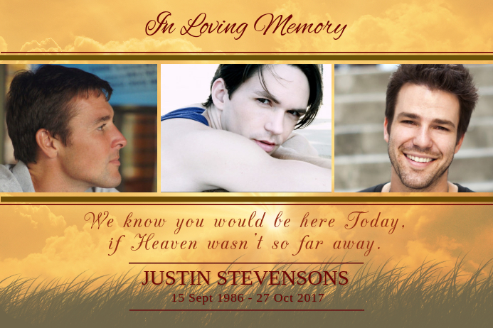 Gold Script In Loving Memory Copy of Gold In Loving Memory Poster Template | PosterMyWall