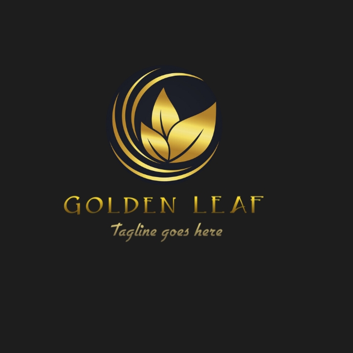 Gold leaf logo, golden leaf logo icon design template