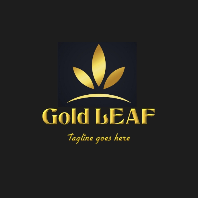 Gold leaf logo, golden leaf logo icon design template
