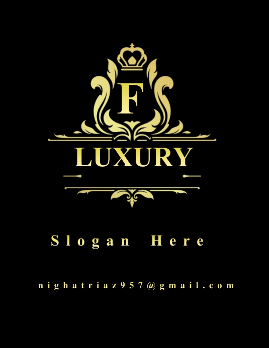 Gold letter logo,perfume logo,logo design Flyer (US Letter) template