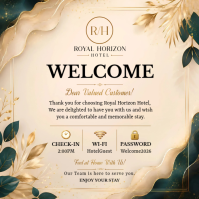 Желтый Hotel Welcome Quadrat Template