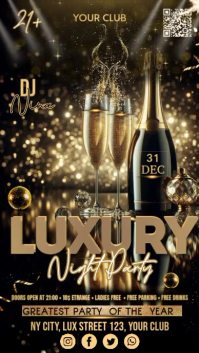 Gold Luxury Party Digital na Display (9:16) template