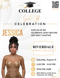 White College Send-Off Celebration Рекламная листовка Template