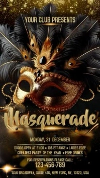 Gold Masquerade Digital Display (9:16) template
