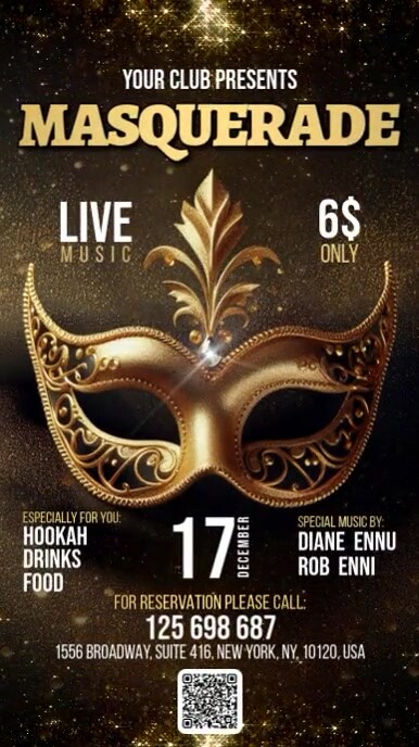 Gold Masquerade Instagram Reel template