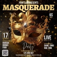 Gold Masquerade Square (1:1) template