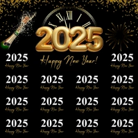 Gold Maximalist Elegant New Year's Backdrop Instagram Post template