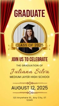 Gold Maximalist Graduation Party Invitation Instagram Story template