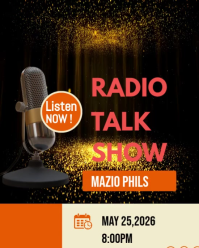 Gold Modern & Minimal Radio Talk Show Instagram Portrait Video template