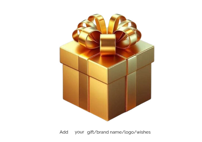 Gold Modern & Minimal Gift Box A4 template