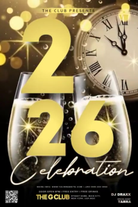 Gold Newyear 2026 Poster template