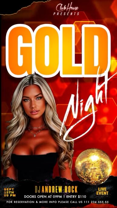 gold night/club night Instagram Story template