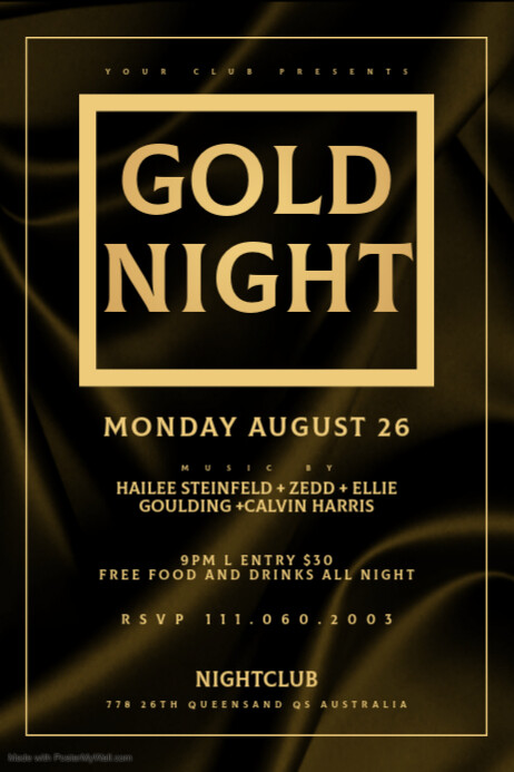 GOLD NIGHT Template PosterMyWall gold-night-template-postermywall