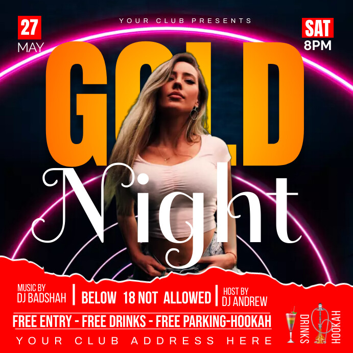 Copy of gold night party | PosterMyWall